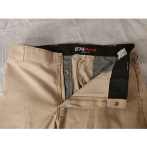 DICKIES 874 Original Fit Light Brown Pants 36 x 30 FLEX For Ease Of Movement